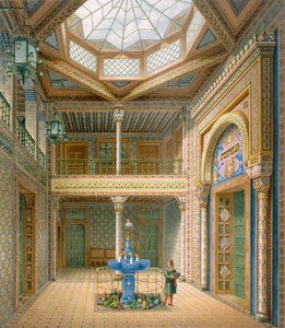 コピュラスタイルの天井、ウィルヘルマへのエントランスホールのデザイン、1837年 作： Karl Ludwig Wilhelm Zanth